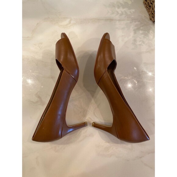 Ann Taylor Pump Heels Size 7.5 Perfect Peep Toe Brown 3 “ Heel Stylish Shoe - Picture 5 of 12